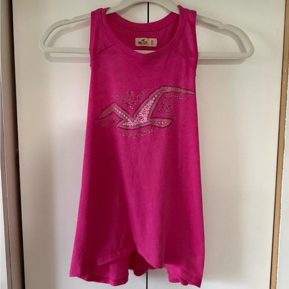 Vintage Y2K Hollister Bright Pink Tank Top Size XS